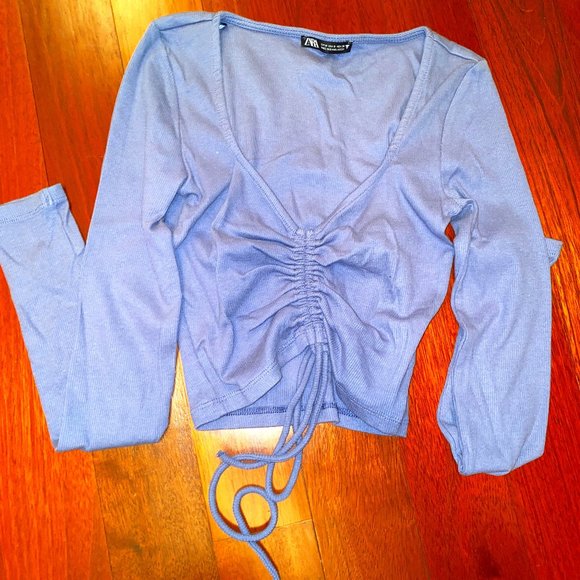 Zara Tops - ZARA Long Sleeve Blue Shirt